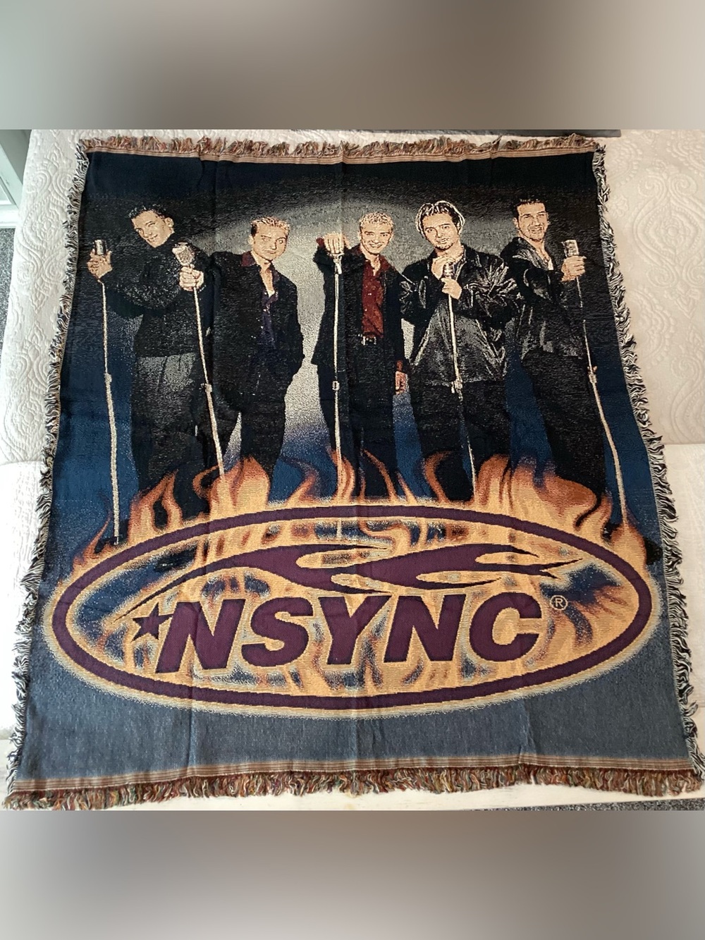 🔵 Vintage & New “NSYNC Live" Throw Blanket Afghan - Highly Collectible - Rare